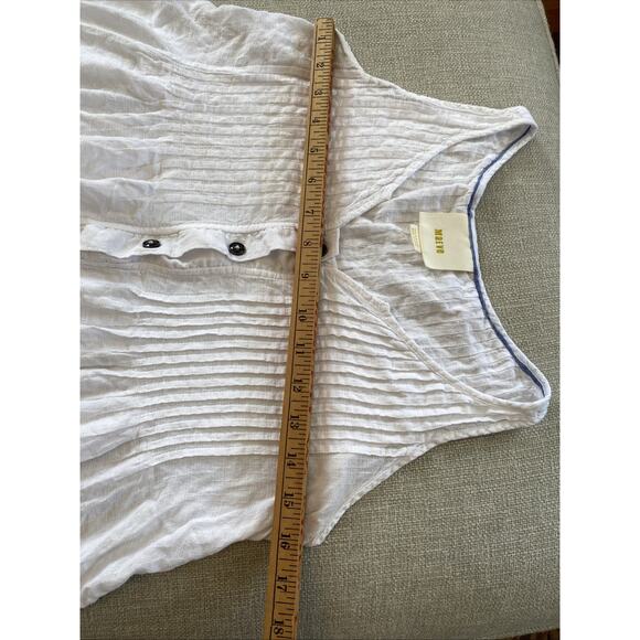 Maeve Anthropologie Pintuck Swing Tank Sz 2 XS S White Button Front Boho - Picture 11 of 12